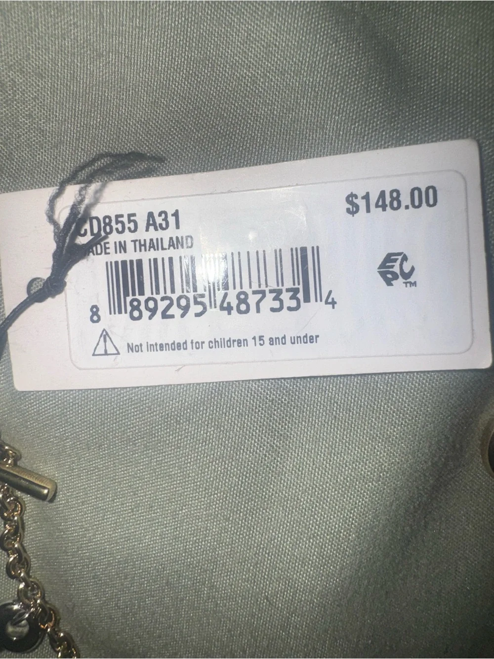 Coach Gold tone Charm Bracelet with Padlock, Key and Pearl Accents CD855 A31